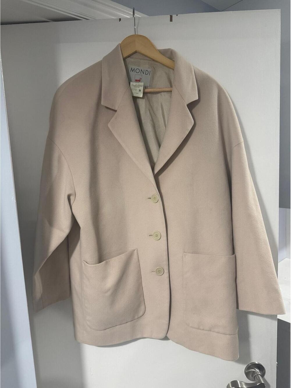 Vintage Mondi Wool Cashmere Blazer Jacket Women’s EU 38 Beige